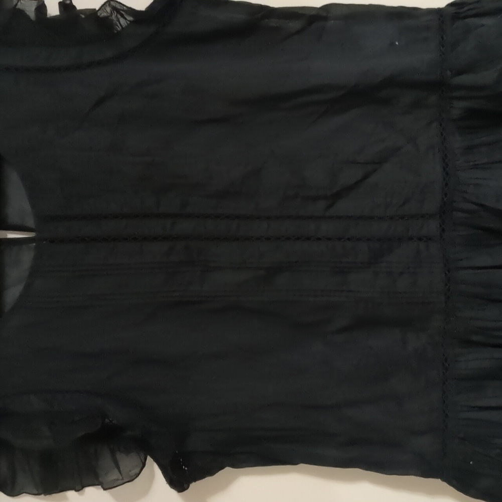 Scotch & Soda Black Ruffle Sleeve Peplum Blouse - Picture 5 of 6